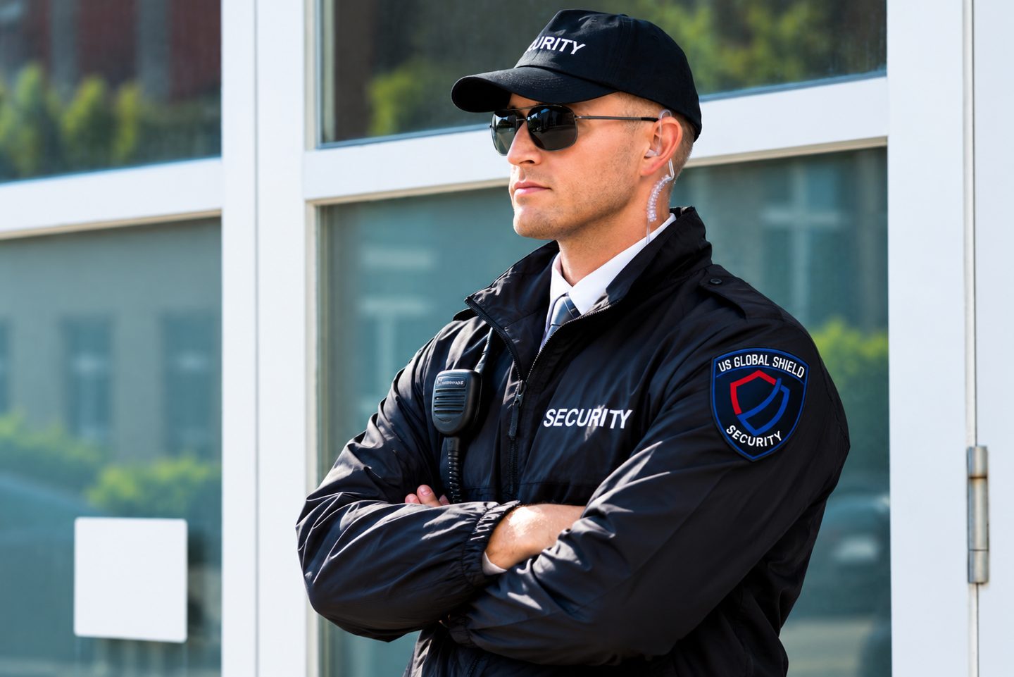 US Global Shield security officer on post